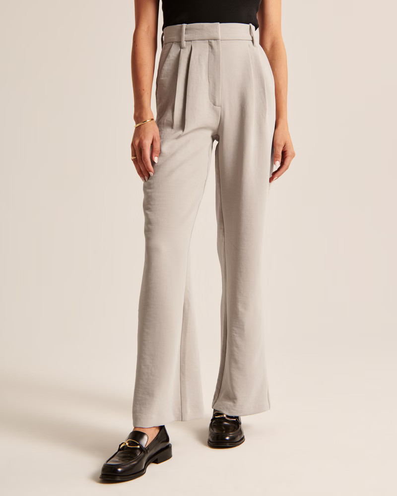 A&F Sloane Tailored Premium Crepe Pant | Abercrombie & Fitch (US)