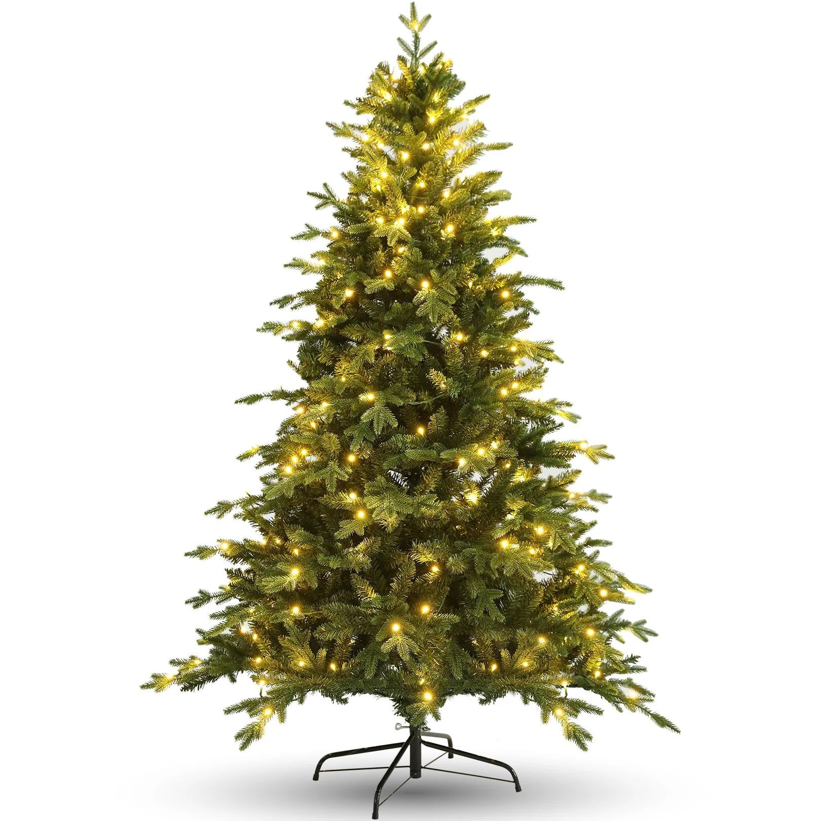 Funcid 6ft Pre-Lit Artificial Aspen Christmas Tree with with 250 Incandescent Warm Lights Full Pr... | Walmart (US)