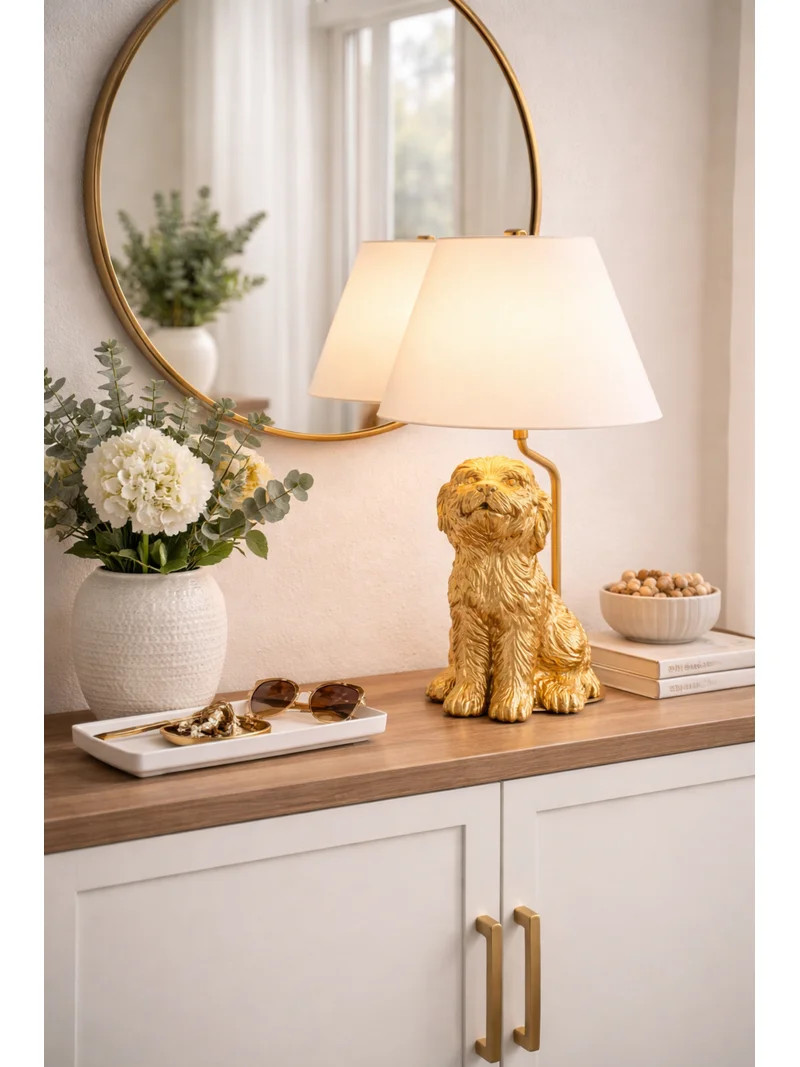 Home Decor Collection Catalina Lighting Golden Doodle Table Lamp with Painted Gold Finish and Tap... | Walmart (US)