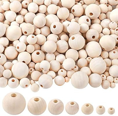 DICOBD 1000pcs Wooden Beads Natural Round Wood Beads Loose Beads for Jewelry Making Home Farmhous... | Amazon (US)