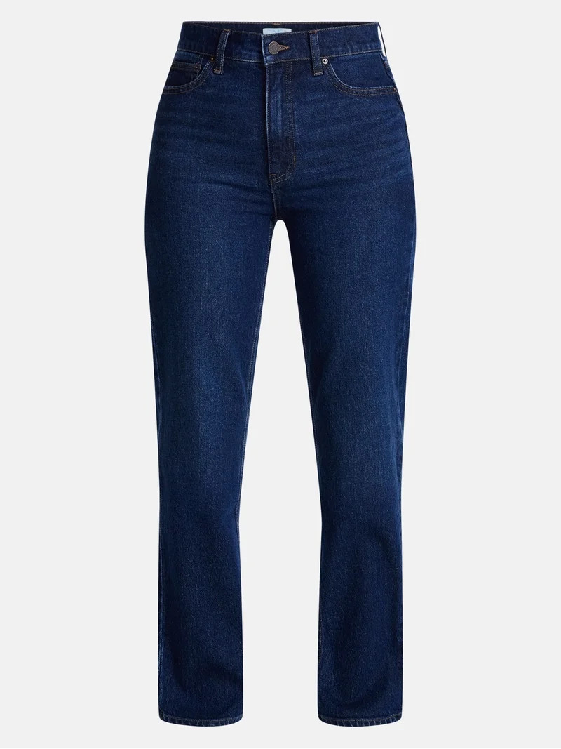Time and Tru Women's High Rise Straight Leg Jeans, 30" Inseam Regular, Sizes 0-20, 10S-16S | Walmart (US)
