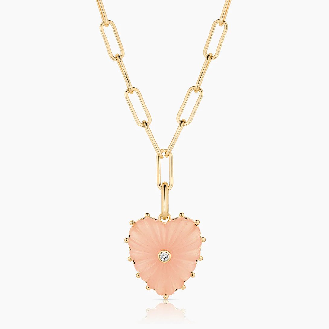 Malene Pink Jade Clip Necklace | Thatch