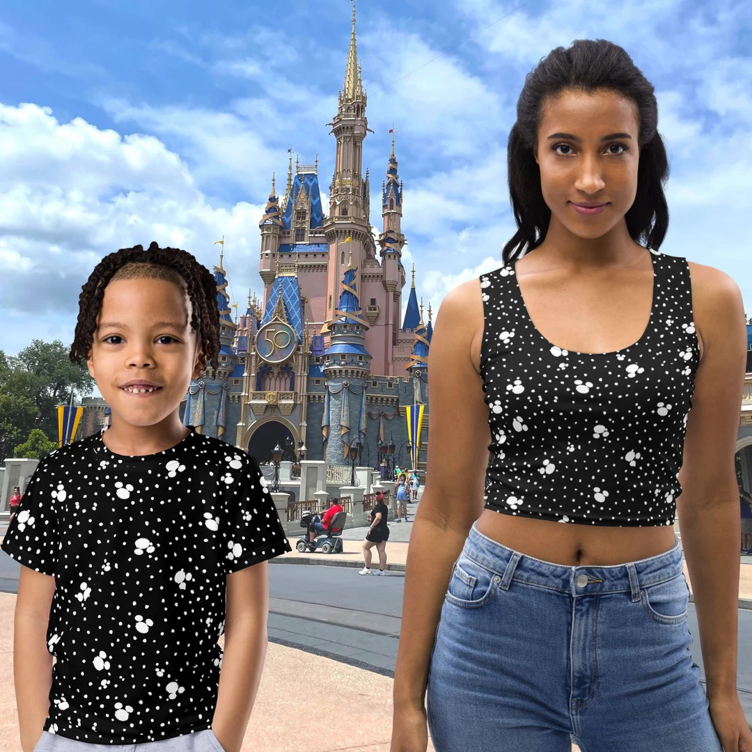 Black Polka Dot Crop Top, Family Matching Vacation Shirts, Running Crop Top, Couples Matching Tee... | Etsy (US)