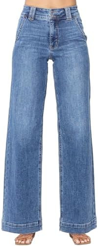 Astylish Women's High Waisted Wide Leg Straight Jeans | Amazon (US)