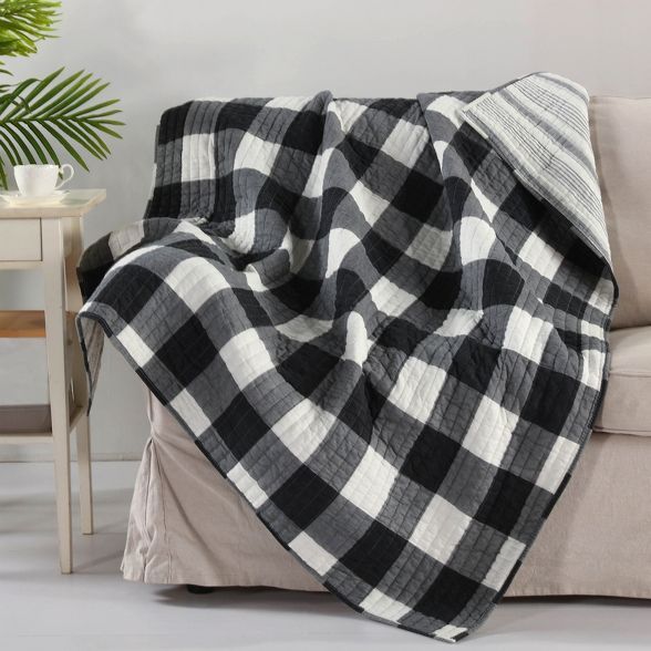 Camden Black Quilted Throw - Levtex Home | Target