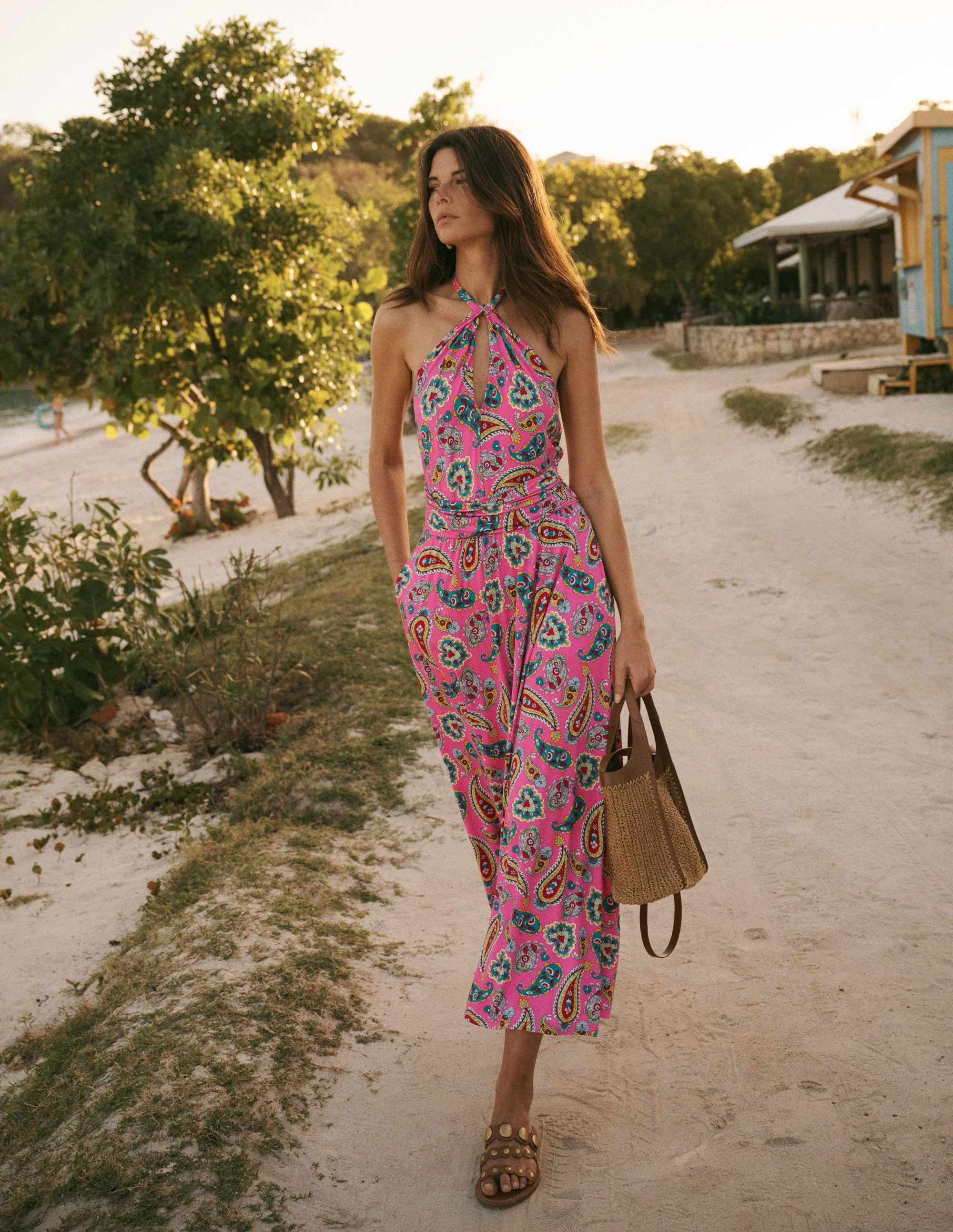 Fit and Flare Midi Dress-Multi Meadow Flowers Lattice | Boden (US)