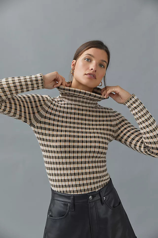 Maeve Button-Sleeve Turtleneck | Anthropologie (US)
