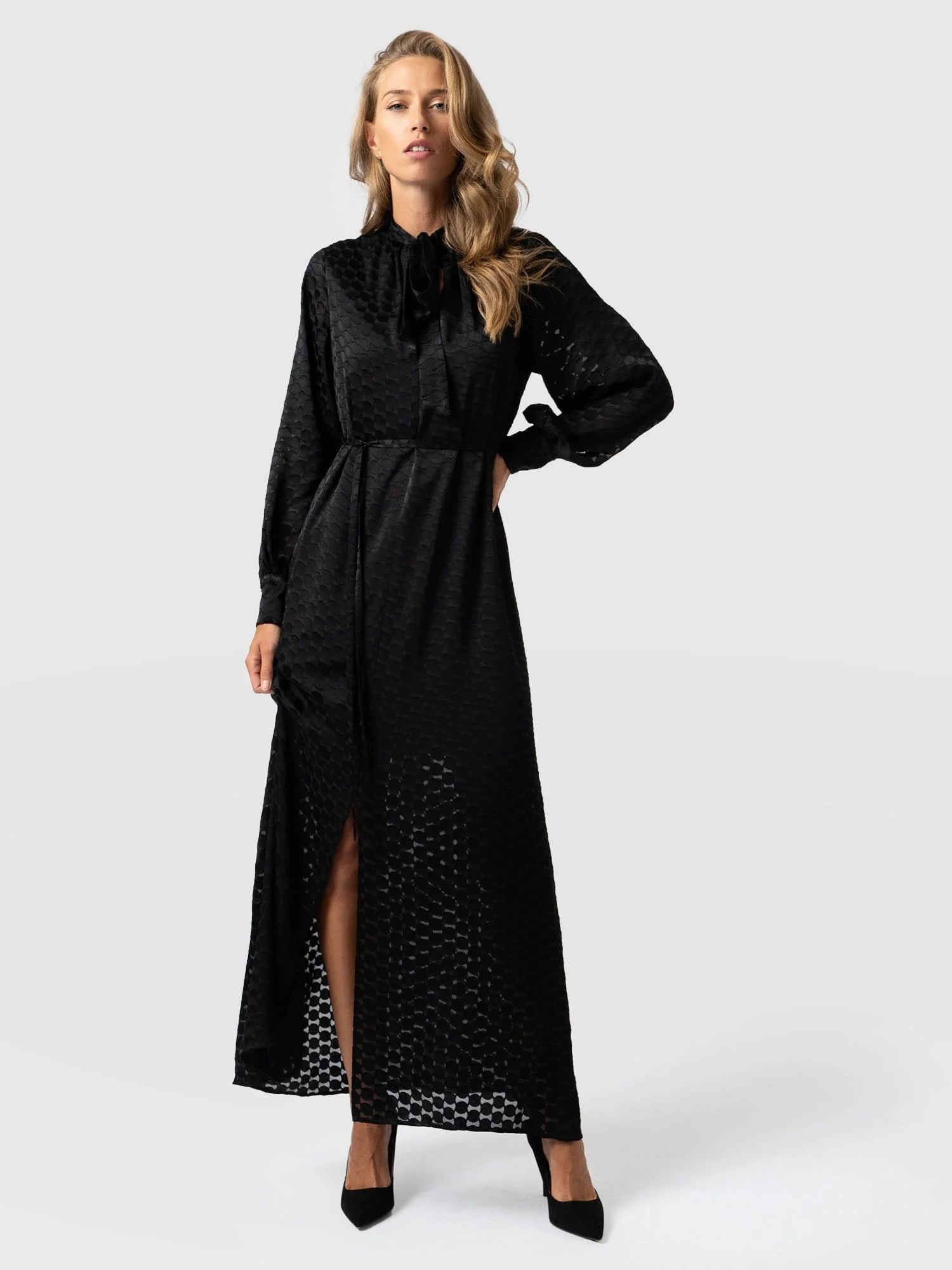 Florence Dress - Black Burnout | Saint + Sofia (Global)