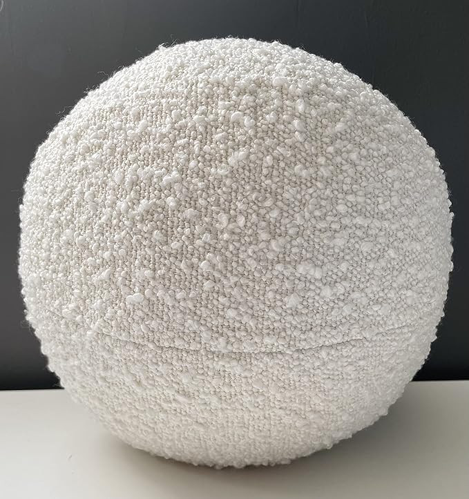 Boucle Ball Pillow, Boucle Sphere Cushion, Orb Pillow, Teddy Ball Pillow, Luxury Bouclé, Designe... | Amazon (US)