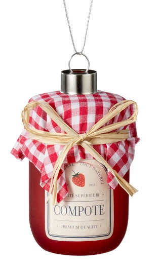CANVAS Countryside Christmas Glass Strawberry Jam Ornament, 3.5-in | Canadian Tire