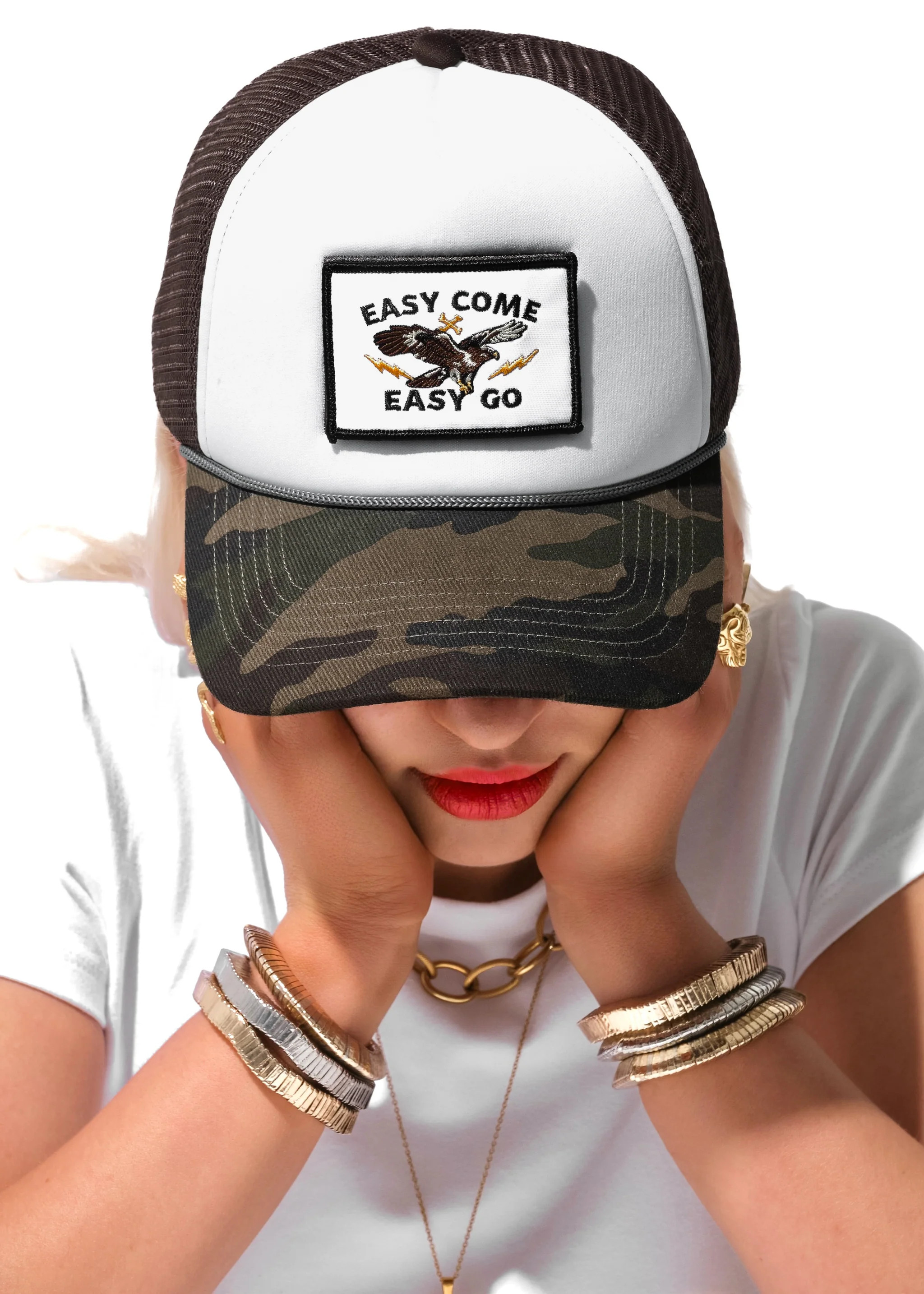 EASY COME EASY GO GRAPHIC TRUCKER HAT | Shop.app