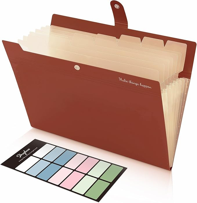 SKYDUE File Folder with Labels, Accordion File Organizer with 8 Pockets, Portable Document Organi... | Amazon (US)
