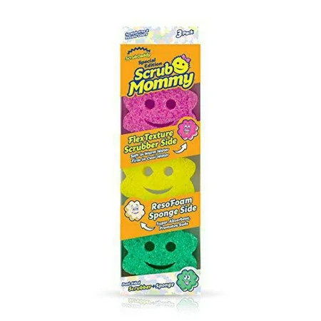 Scrub Mommy Power Flower Dual-Sided Scrubber and Sponge Scratch Free and Resists Odors 3 Count 1 Each | Walmart (US)