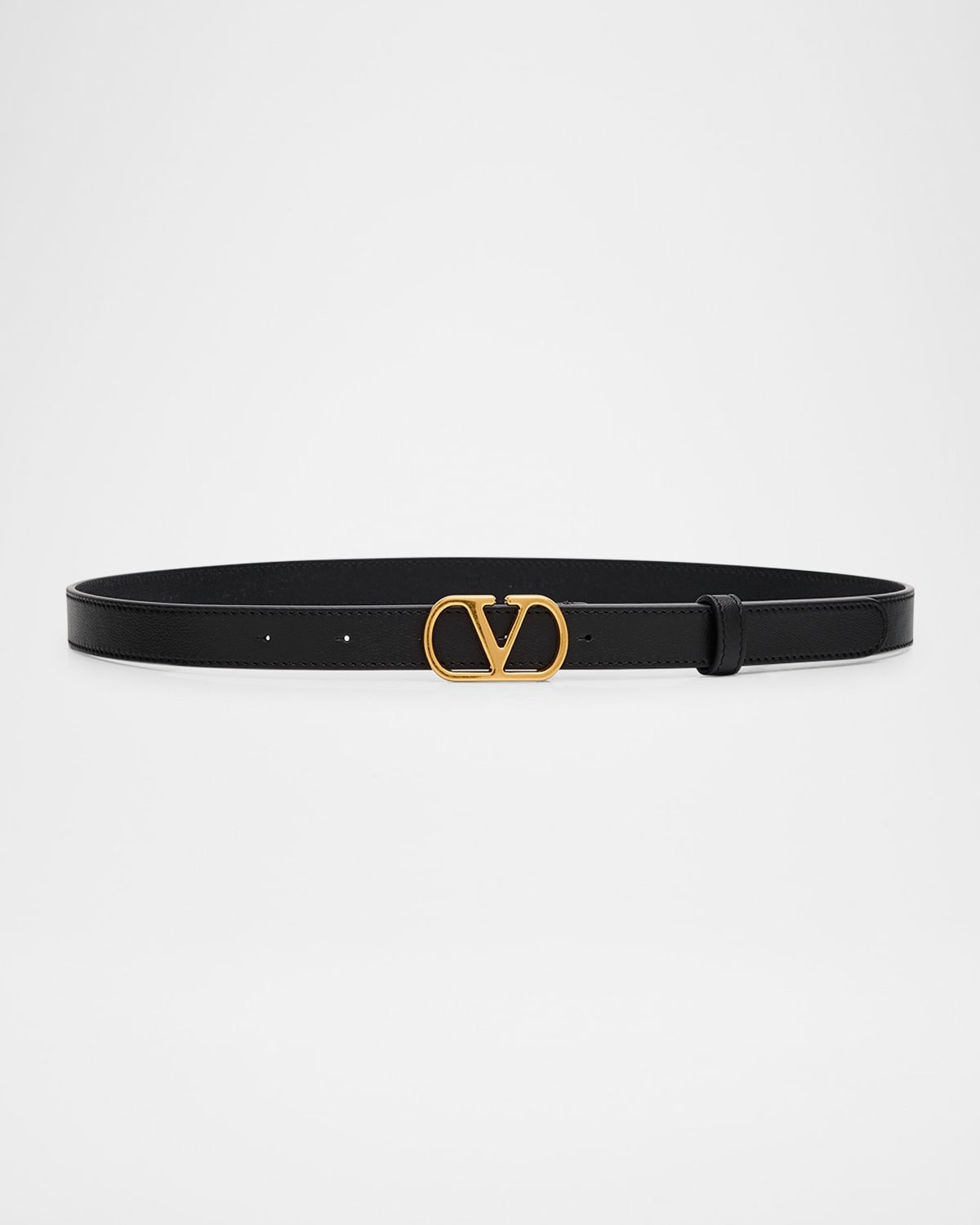 VLogo Signature Leather Belt, 20mm | Neiman Marcus
