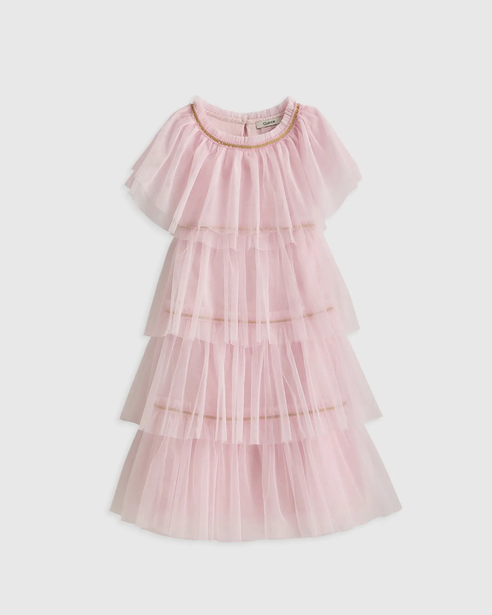 Recycled Tulle Tiered Dress - Kid in Pale Pink | Quince
