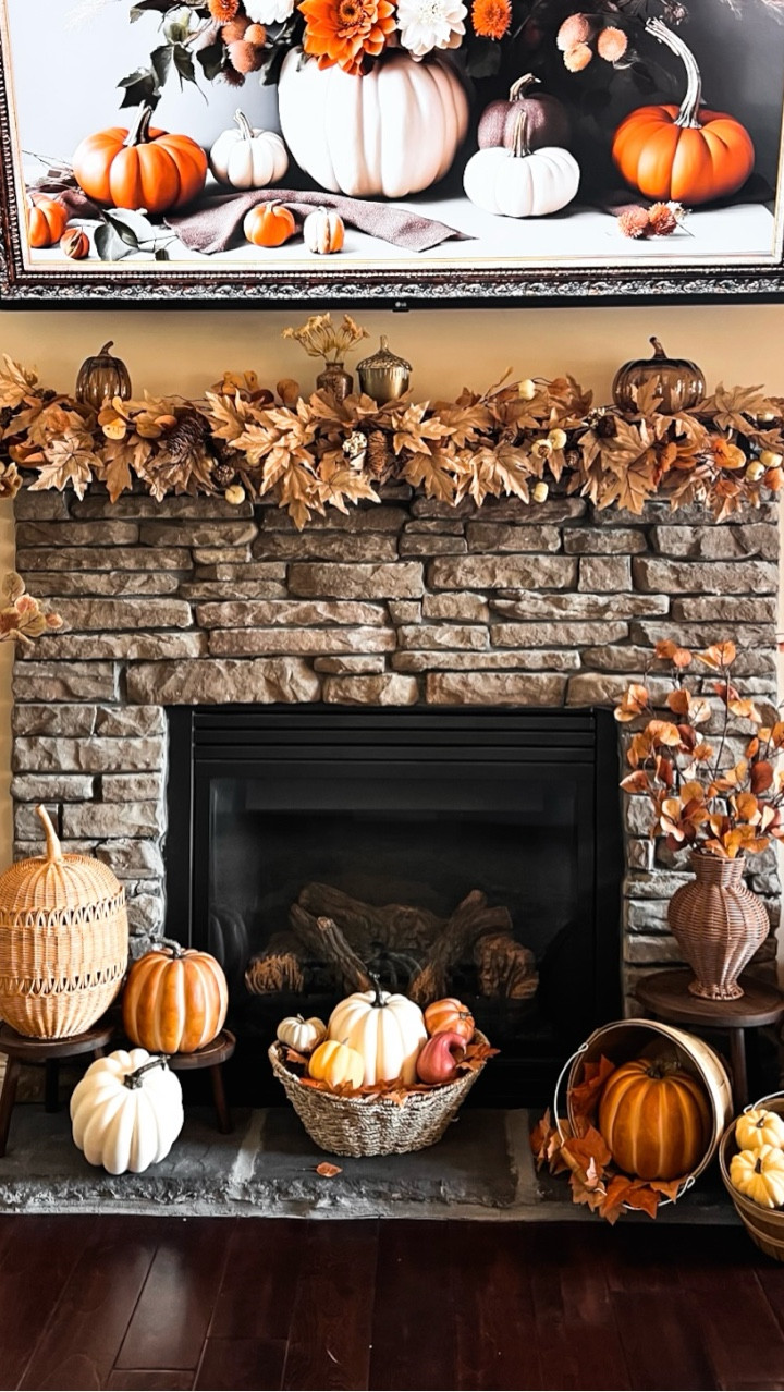 🍂✨ Fall magic meets cozy nights ✨🍂

Bringing the season indoors with this gorgeous mantle moment — layered with rich autumn leaves, glowing pumpkins of every shape & size, and all the warm, cozy vibes. 🍁🎃 Nothing says fall at home like curling up by the fire surrounded by these colors.

Would you style your mantle more with bold pumpkins 🎃 or cascading leaves 🍂?

#FallMantle #CozyFallVibes #PumpkinSeason #FallHomeDecor #MantleGoals #AutumnInspo #CozyAndChic

#LTKSeasonal #LTKHome