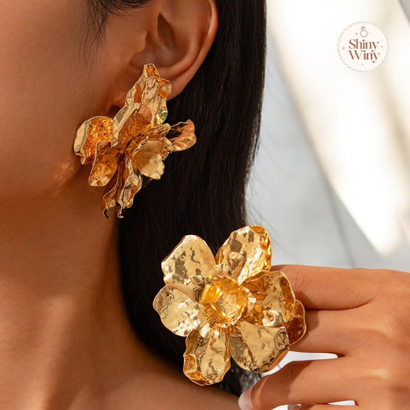 Statement Crystal Flower Earrings | Vintage Glam Stud Earrings | Elegant French Style Jewelry | Etsy (Global)