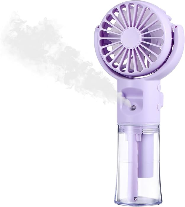 Portable Electric Handheld Fan with Water Mist Spray, Mini USB Hand Fan Rechargeable with 4 Speed... | Amazon (UK)