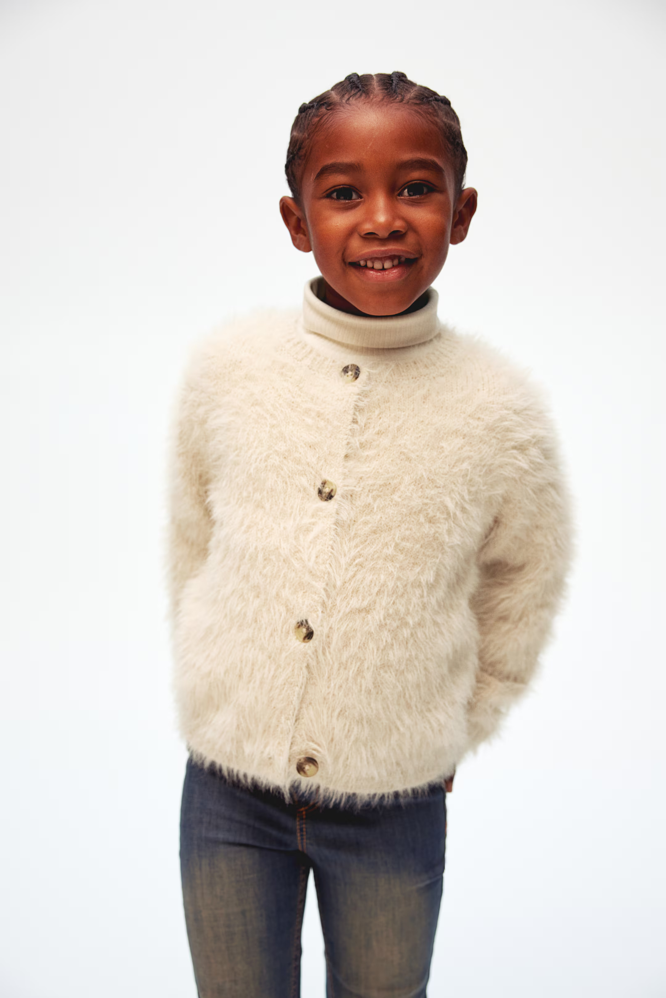 Fuzzy Cardigan - Cream - Kids | H&M US | H&M (US + CA)