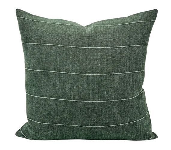 Designer Faso in Drake Pillow Cover // Farmhouse Decor Pillow // Green Decorative Pillow // Accen... | Etsy (US)