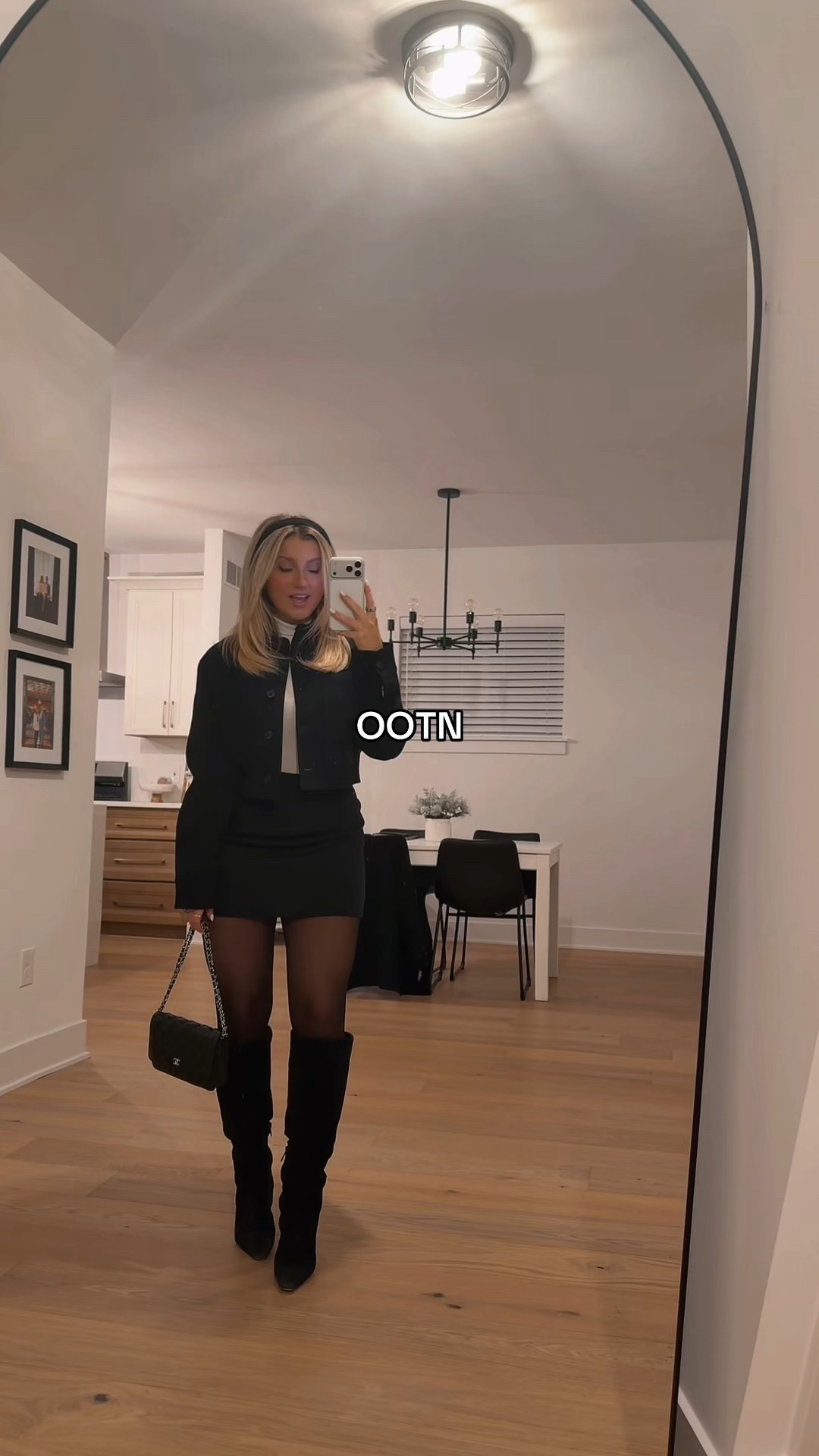 date night outfit, mini skirt, tights, christmas outfit, party outfit, aritzia outfit, boots, winter outfit

#LTKootd #LTKHoliday #LTKFindsUnder100