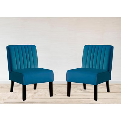 CAVINAS Mid-Century Modern Accent Chair Set of 2 Upholstery Living Room Chair Lounge Chair for Living Room, Blue | Target