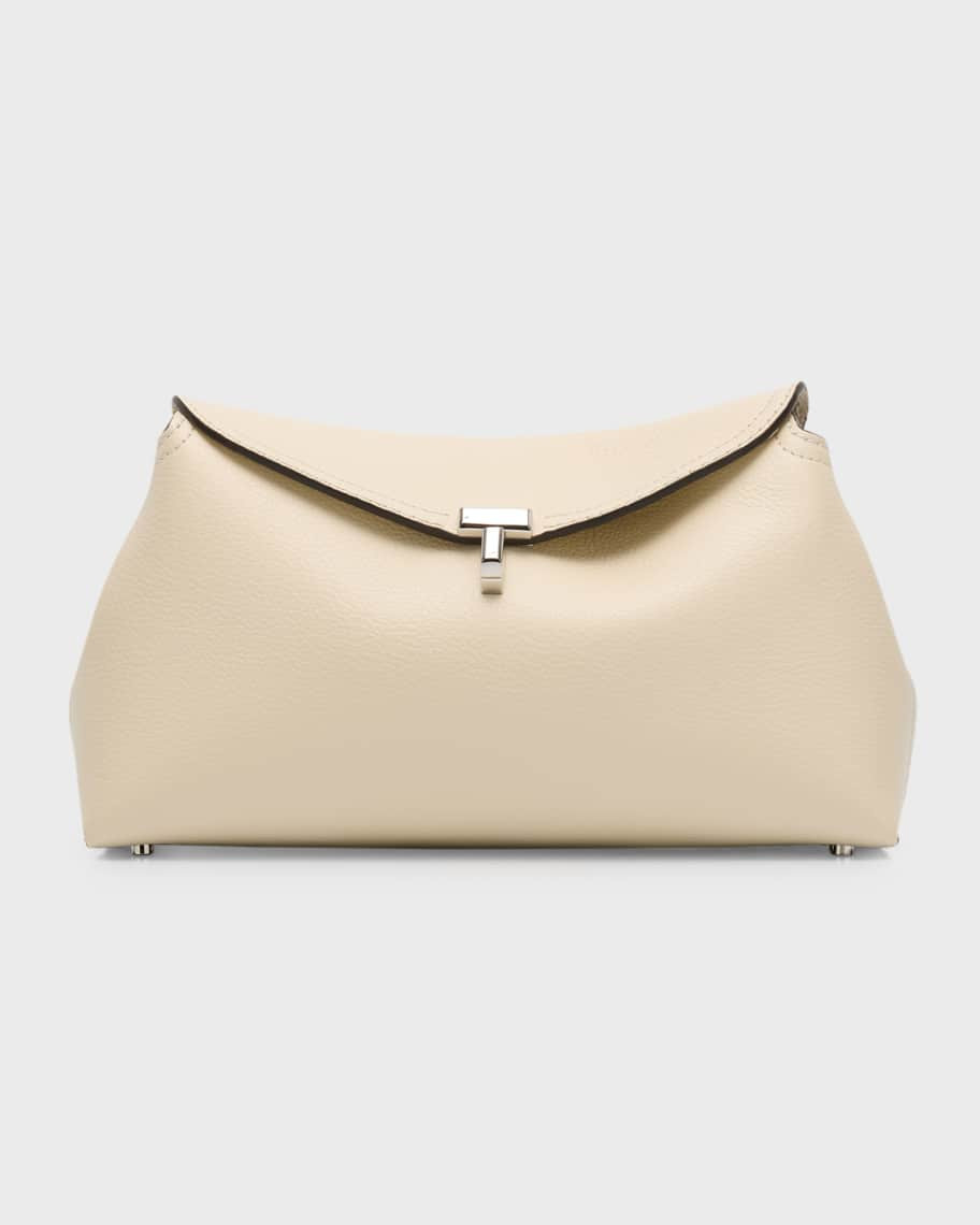 Toteme T-Lock Top Handle Bag in Pebble Grain Leather | Neiman Marcus