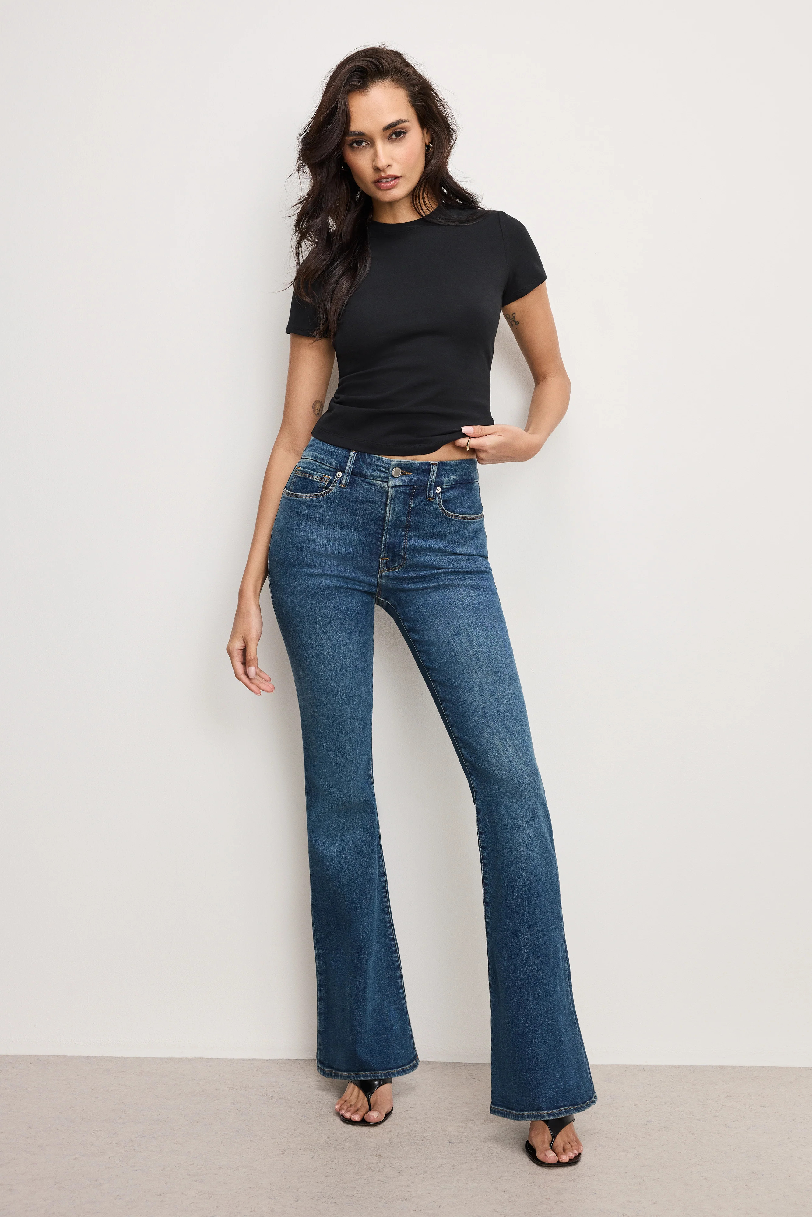 GOOD LEGS FLARE JEANS LONG | BLUE004 - GOOD AMERICAN | Good American
