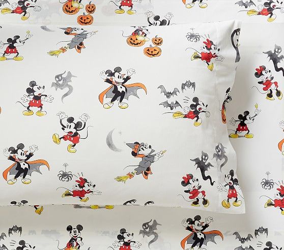 Disney Mickey Mouse Halloween Organic Sheet Set & Pillowcases | Pottery Barn Kids