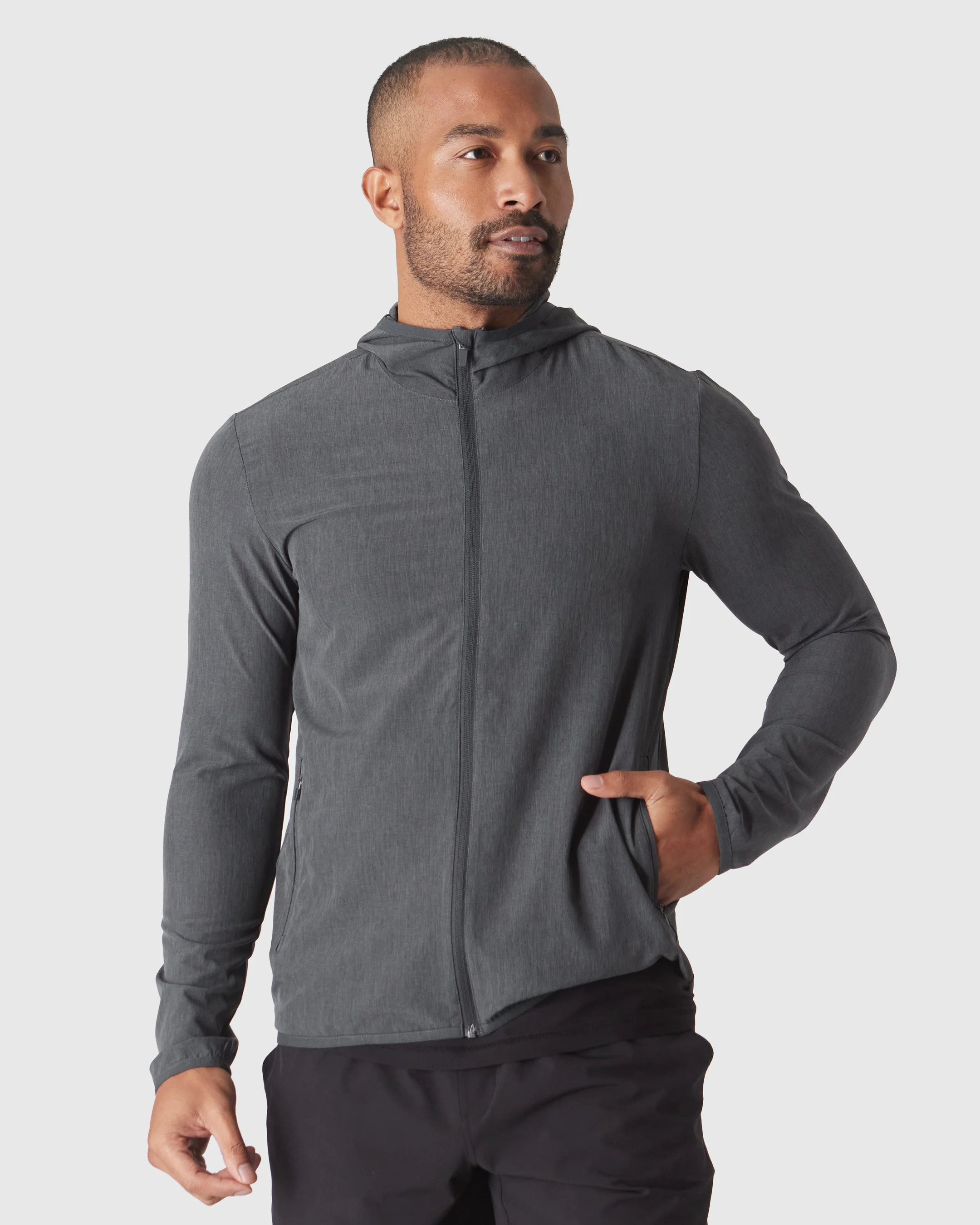 Charcoal Heather Gray Active Shell Jacket | True Classic