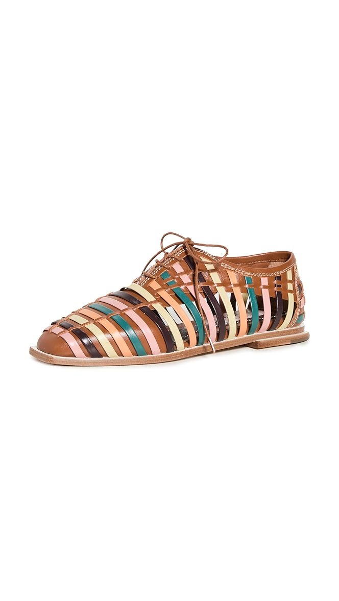 Woven Lace Up Derby Flats | Shopbop