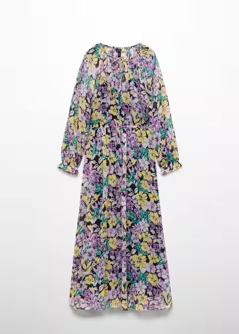 Textured floral-pattern dress -  Women | Mango USA | MANGO (US)