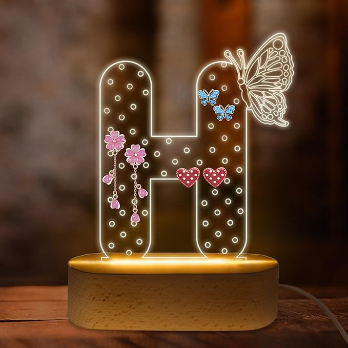 COSHAYSOO Earring Holder Organizer Initial Acrylic with Butterfly Decorations House Warming Gifts... | Amazon (US)