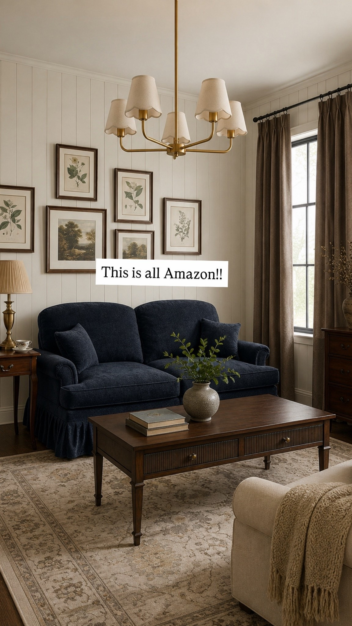 Can you believe this cozy living room is all from Amazon! The navy ruffled sofa 😍

#LTKHome #LTKSaleAlert