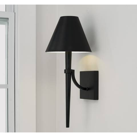 Capital Holden 18 3/4" High Matte Black Metal Wall Sconce - #192E3 | Lamps Plus | Lamps Plus