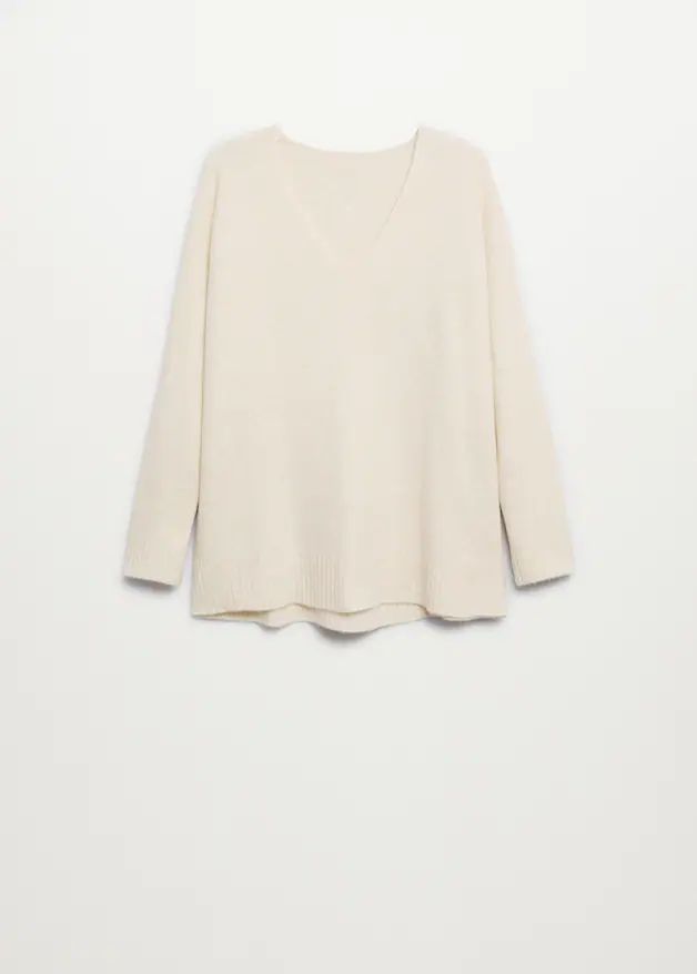 V-neck knit sweater -  Women | Mango United Kingdom | MANGO (UK)