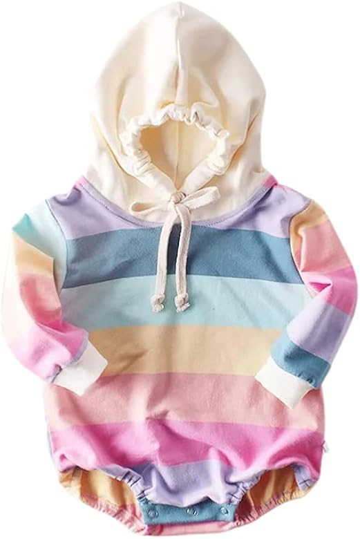 Rainbow Baby Hoodie Onesie Jumpsuit Romper | Amazon (US)