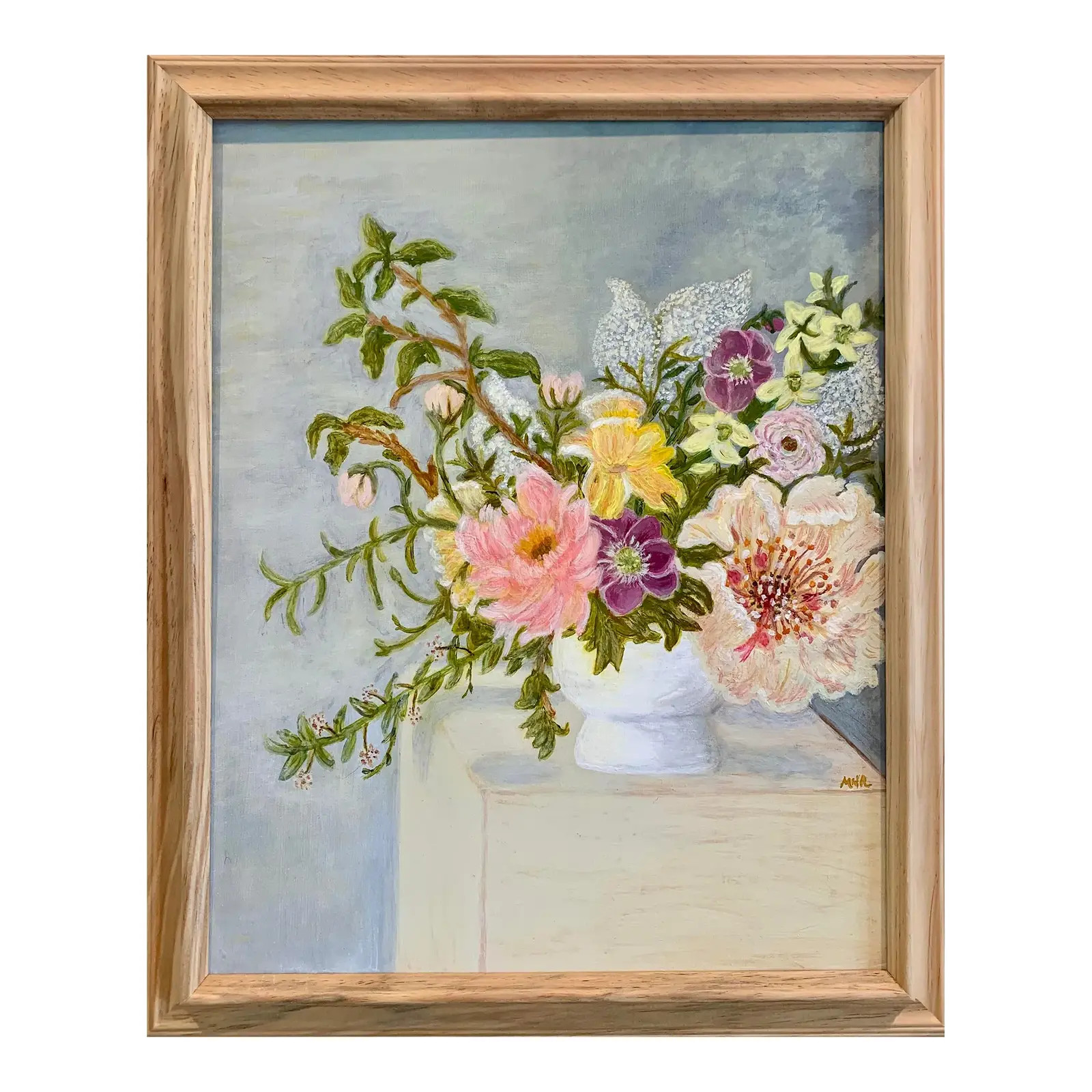 “Organic Floral” Impressionist Style Still Life Acrylic Painting | Chairish