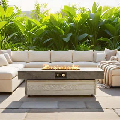 Outdoor Firepit Table, 48 x 24 Inch Rectangle Fire Pit Table, 50000 BTU Propane Fire Pits Table for Patio Set | Wayfair North America