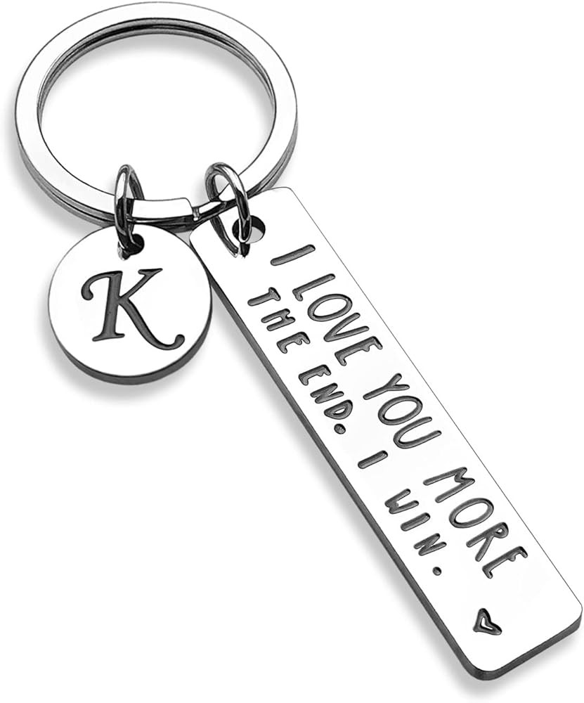 OUMILAN I Love You More The End I Win Keychain with 26 Letters for Boyfriend Girlfriend Couple Bi... | Amazon (CA)
