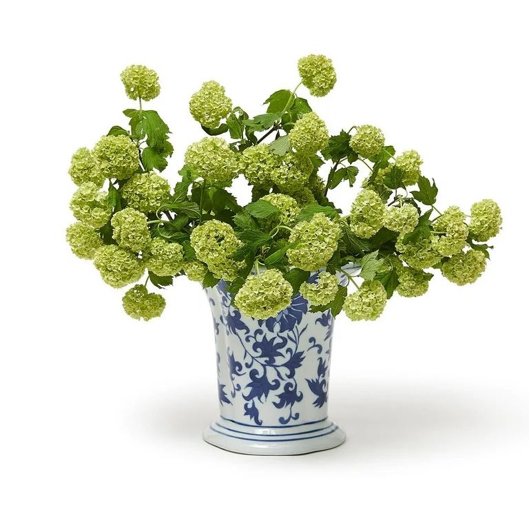 Two's Company  Blue Chrysanthemum Flared Vase - Walmart.com | Walmart (US)