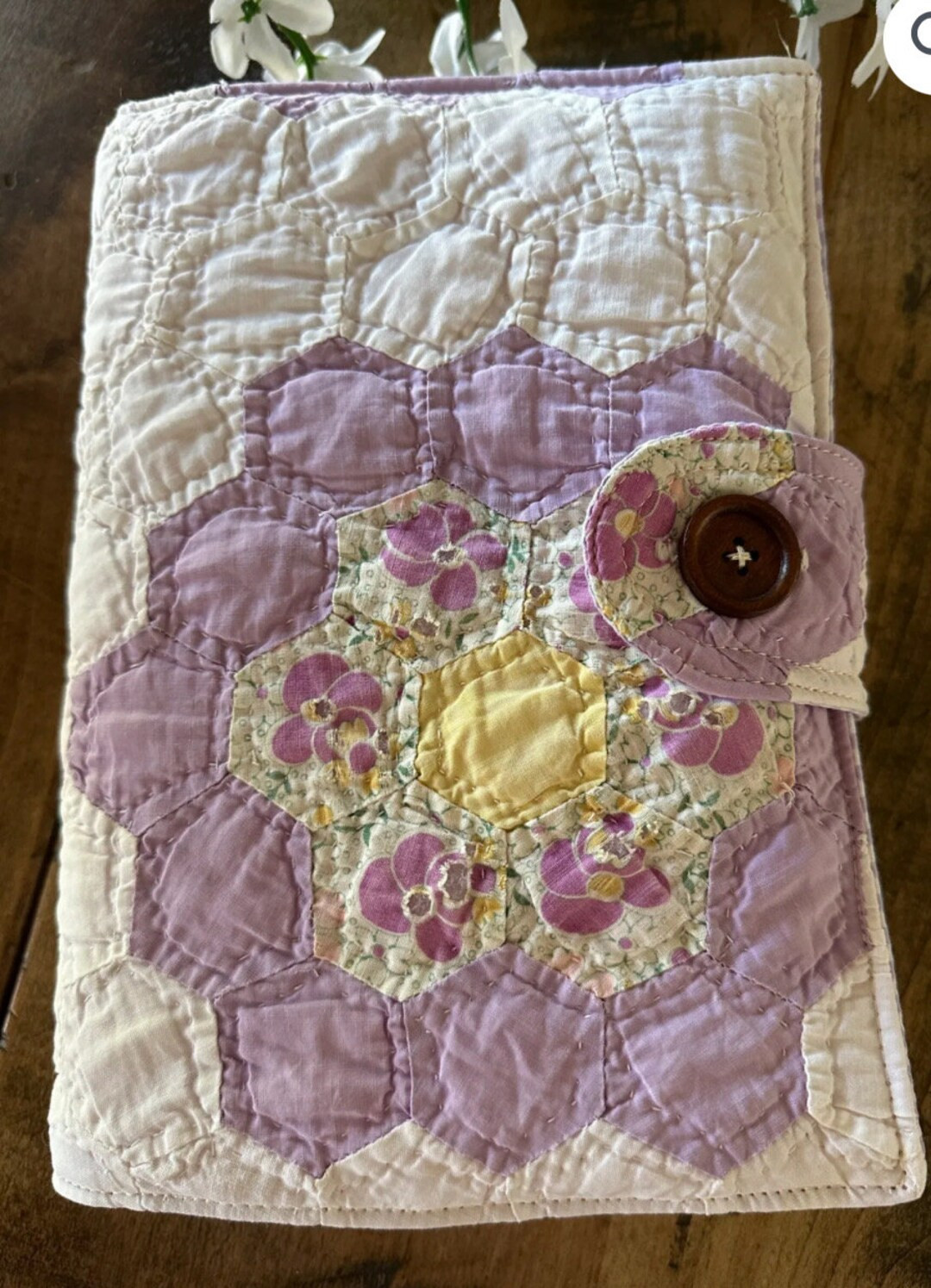Bible or Journal Cover Vintage Lavender Flower Garden Quilt - Etsy | Etsy (US)