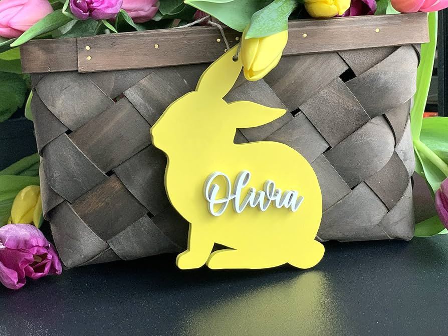 Easter Basket tags, Customized Bunny tags, Custom name tags, Personalized Easter Place cards, Eas... | Amazon (US)