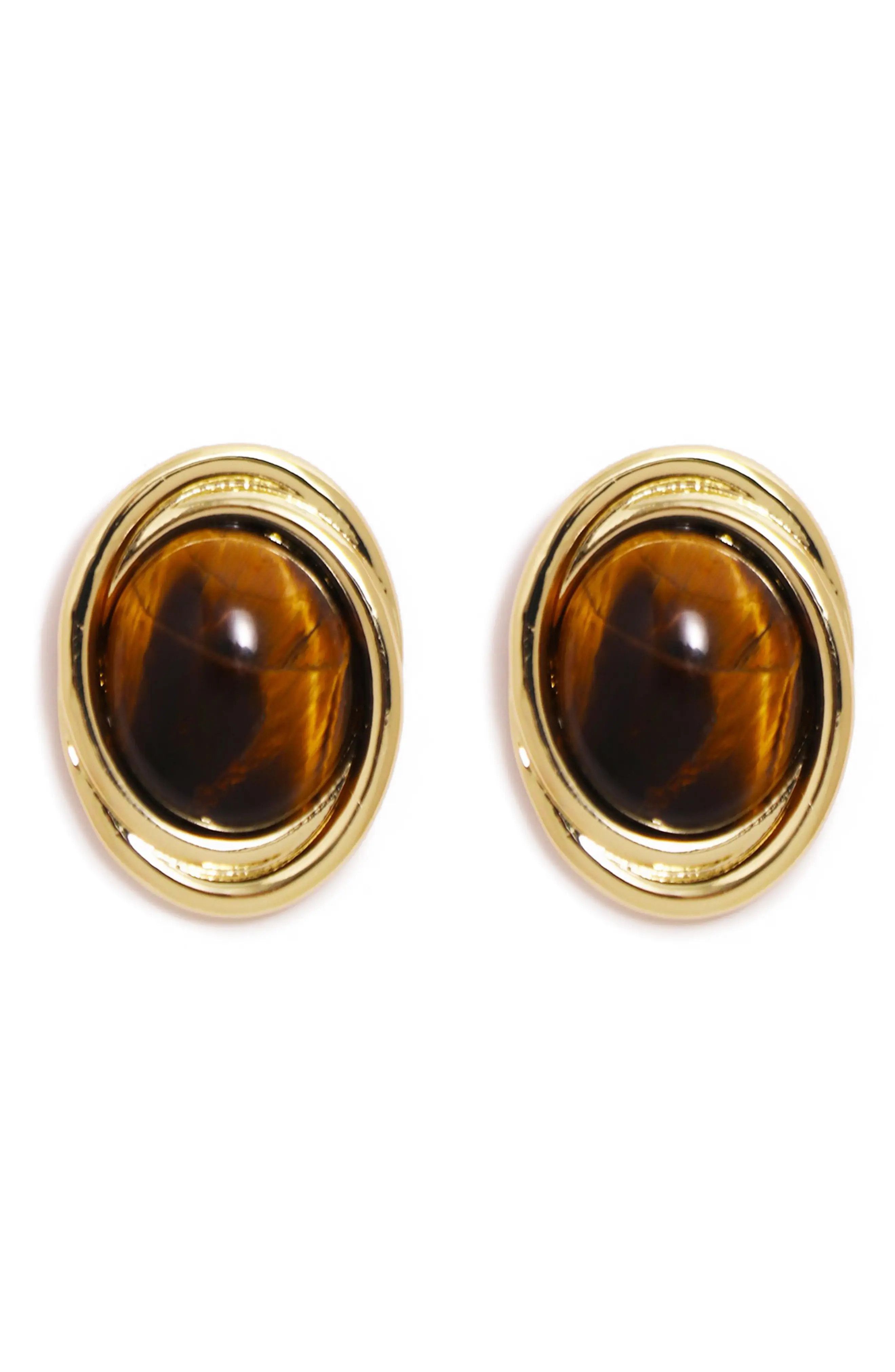 Petit Moments Heirloom Tiger's Eye Quartz Stud Earrings (Women) | Nordstrom | Nordstrom