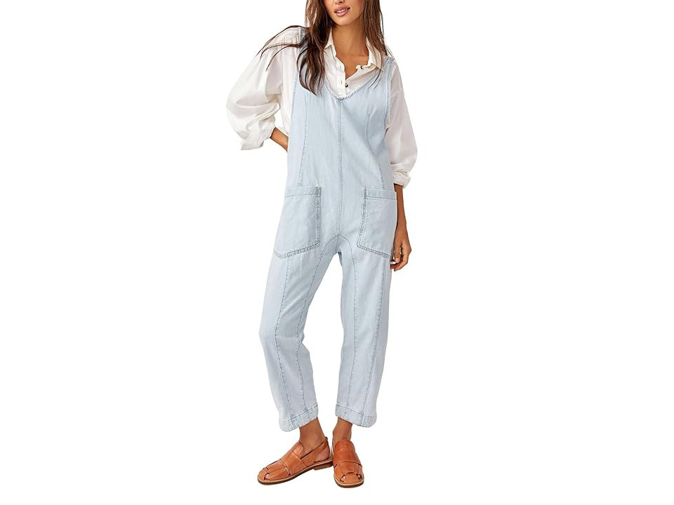 Free People High Roller Jumpsuit Women's Jumpsuit & Rompers One Piece Whimsy : XL (Women's 14), Cotton/Denim | Zappos