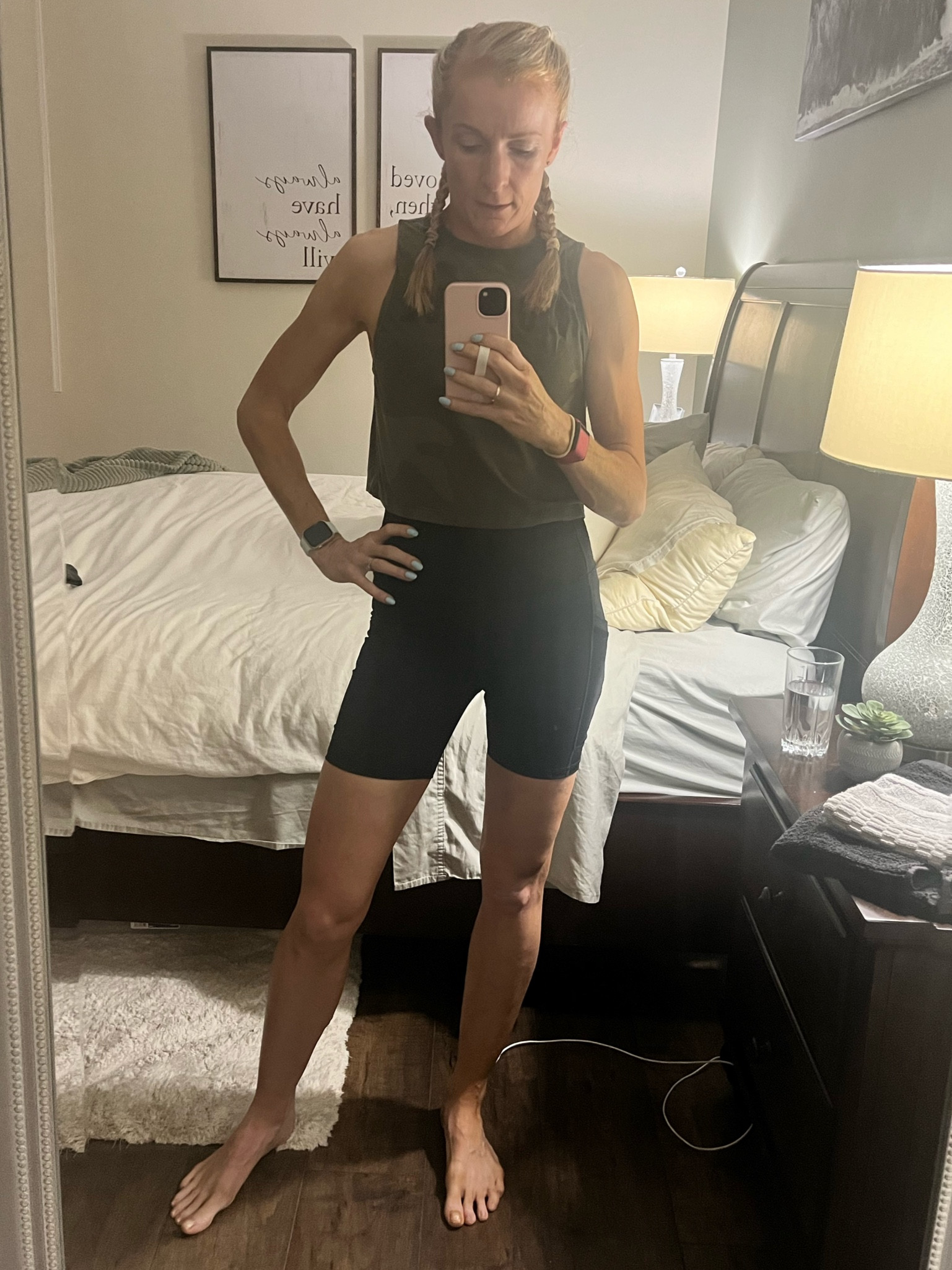 I am not one for shorts especially for a workout, but these have convinced me! They do not ride up and are super supportive 🙌 #workout #shorts #fitness #gymclothes #fabletics 

#LTKfitness #LTKfindsunder50