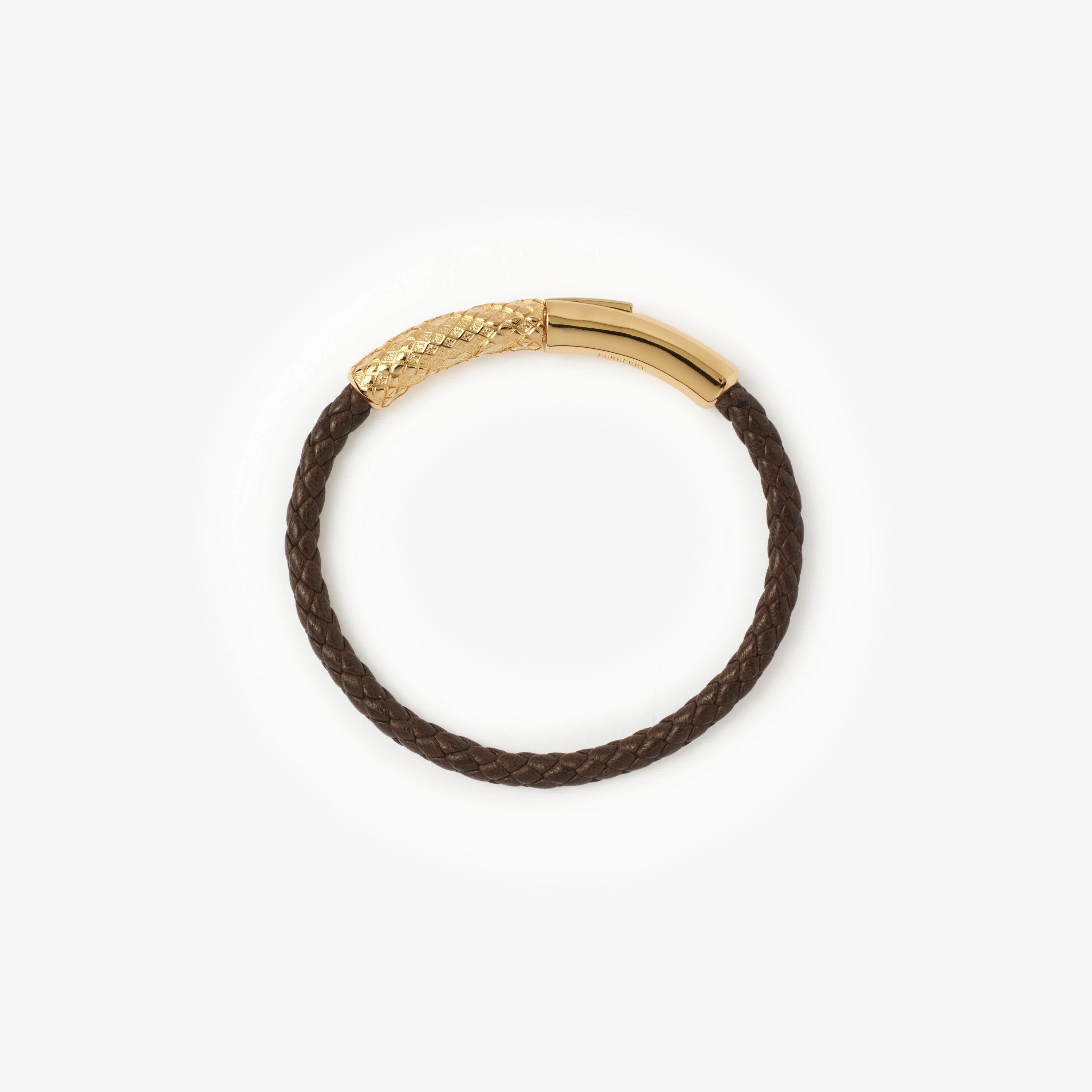 Leather Check Bracelet in Gold/military - Women | Burberry® Official | Burberry (UK)