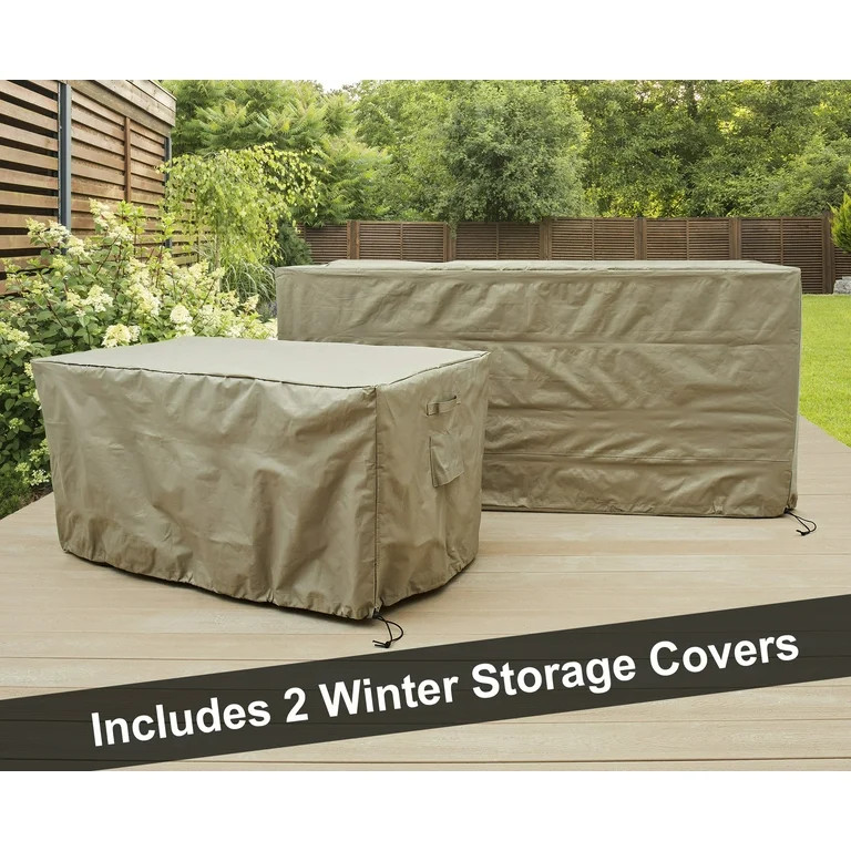 Better Homes & Gardens Brookbury 5 Piece Wicker Outdoor Sectional Dining Set - Light Gray/ Beige | Walmart (US)