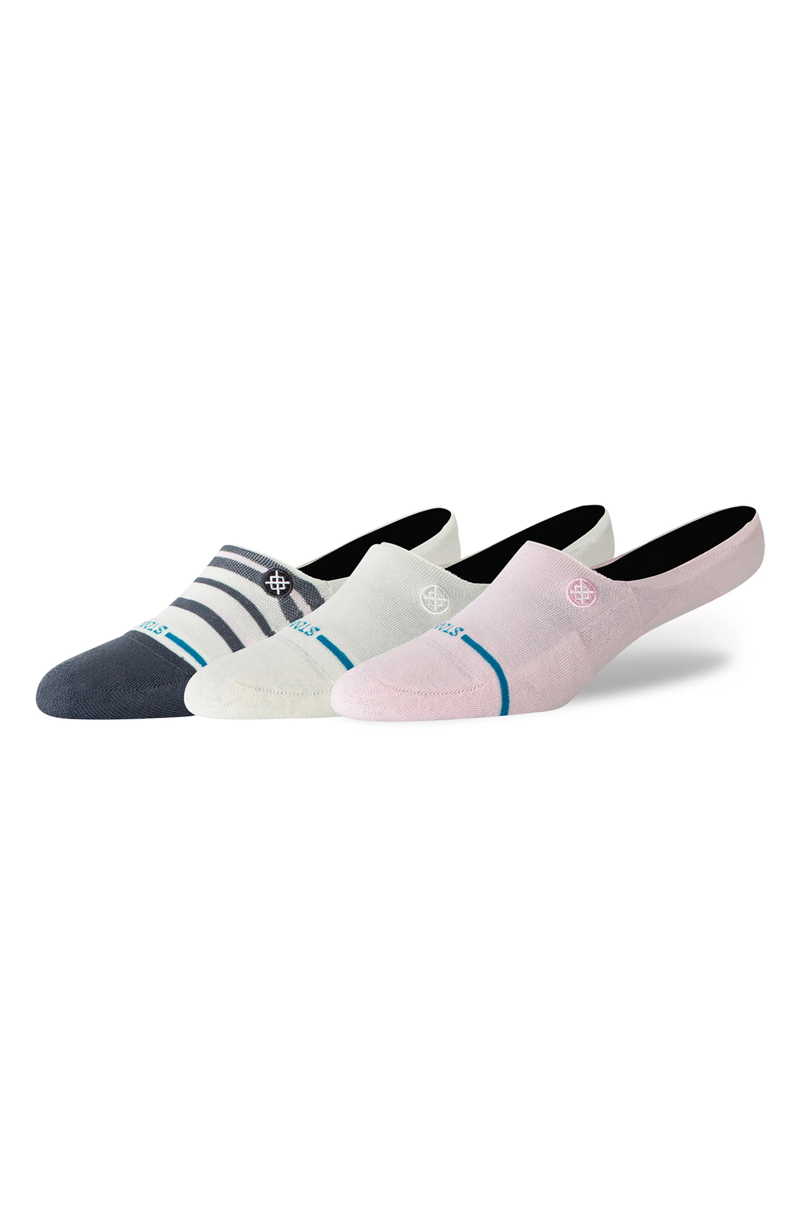 Stance Assorted 3-Pack No-Show Liner Socks in Ivory/pink Multi at Nordstrom, Size Small | Nordstrom