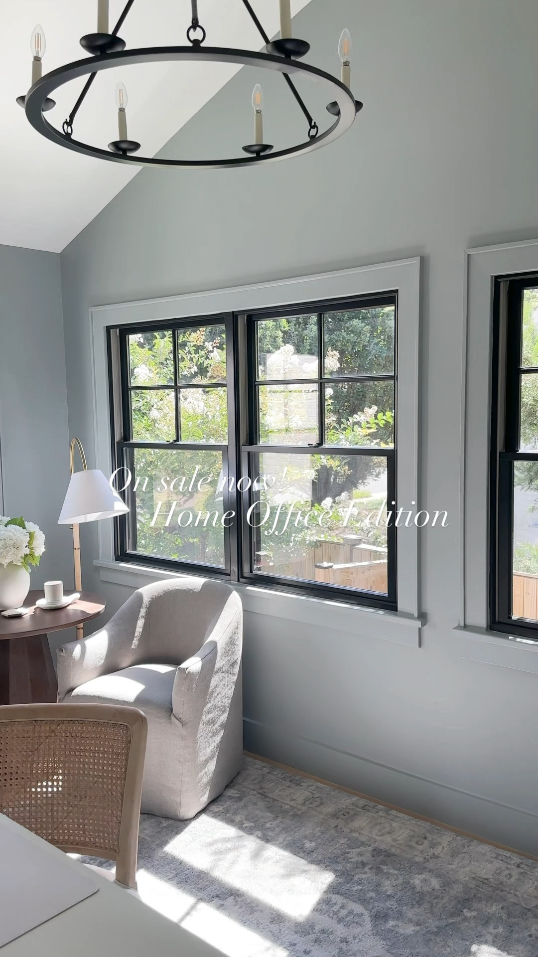 My home office pieces on sale now! Gray upholstered chairs, cane swivel desk chair, white e ve rice desk with file storage, walnut accent tables arched white oak and rattan cabinet, armoire, closed storage, white and light wood TV stand, large coastal abstract art from Lindsay Letters Co, home decor, office furniture, McGee & Co, Target, Amazon, Home Depot, Wayfair, Kathy Kuo Home 

#LTKhome #LTKstyletip #LTKsalealert